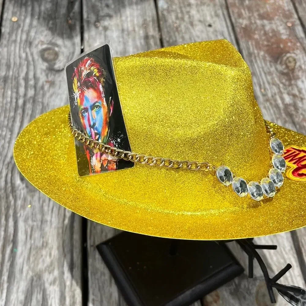 Yellow bowie party hat